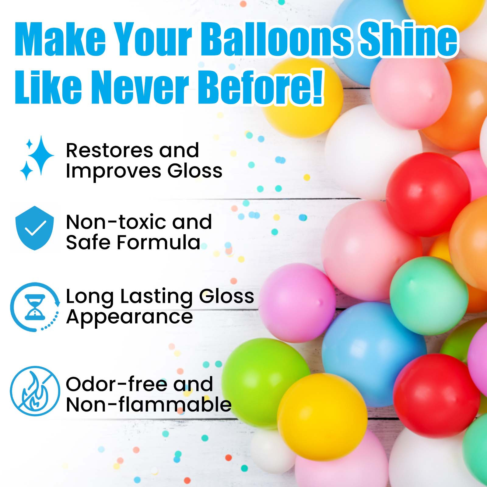 Balloon Shine Spray, 3.3Oz Balloon Shiny Spray for Latex Balloons